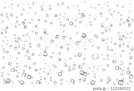 Oxygen air bubbles  flow  in water on white  background. 122260522