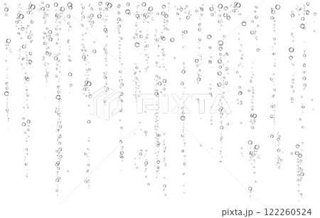 Oxygen air bubbles flow in water on white background. Oxygen air bubbles flow in water on white background. 122260524