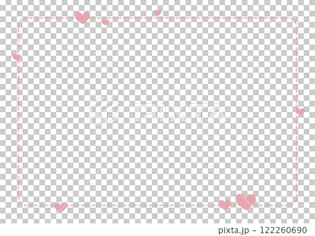 簡單的虛線和心形框架 122260690