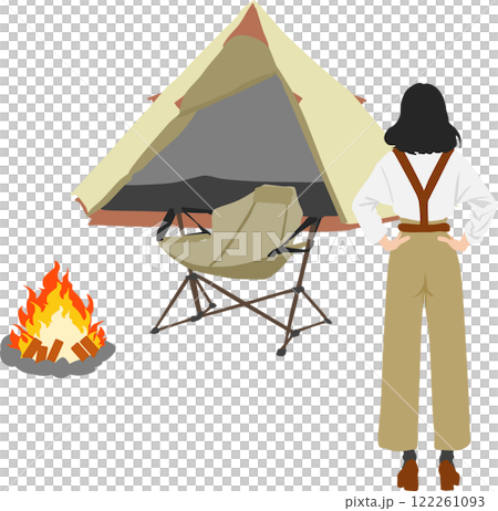キャンプ場のイラスト 122261093
