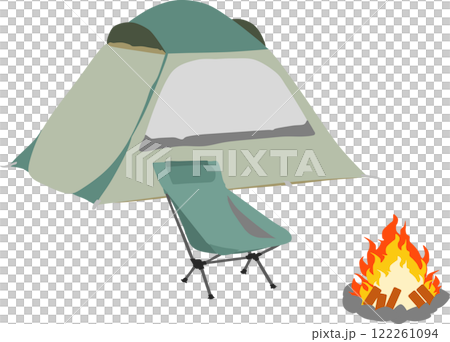 キャンプ場のイラスト 122261094