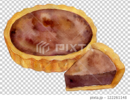 水彩插圖巧克力塔 122261148