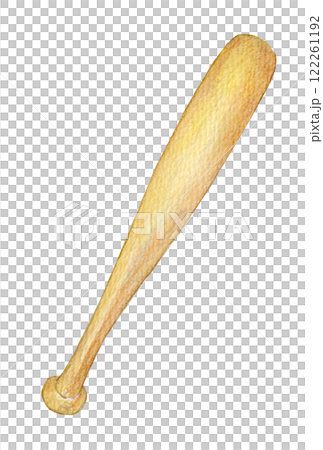 Watercolor illustration Baseball goods Baseball equipment Wooden bat 122261192