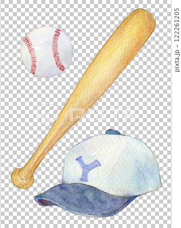Watercolor illustrations Baseball goods Baseball equipment 122261205