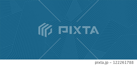 Geometric line pattern vector background. Simple flat stripe graphic design in blue color. Modern elegant texture for business technology banner 122261788