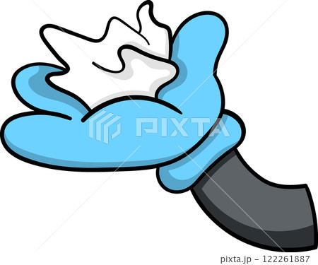 Cartoon Illustration of a Hand Picking Up Litter from the Ground Cartoon Illustration of a Hand Picking Up Litter from the Ground 122261887