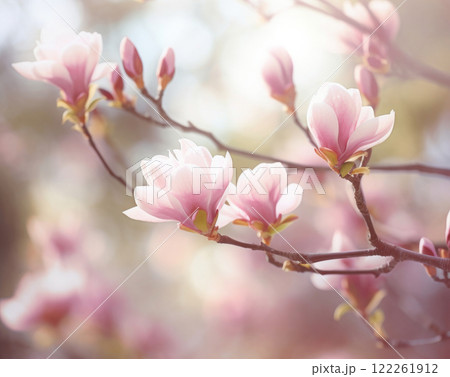 The magnolia flowers are in full bloom  The magnolia flowers are in full bloom  122261912