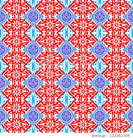 vector illustration of a beautiful colorful pattern with mandala 122262304