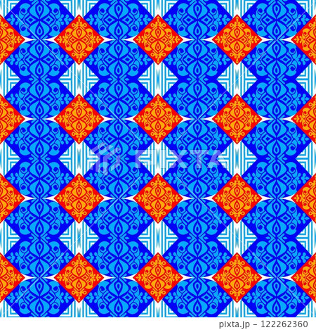 vector illustration of a beautiful colorful pattern with mandala 122262360