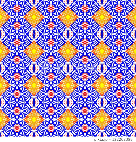 vector illustration of a beautiful colorful pattern with mandala 122262389