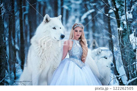 雪の森の中の雪のプリンセスと白いオオカミ3 雪の森の中の雪のプリンセスと白いオオカミ3 122262505