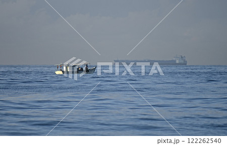 ship with cargo in the ocean ship with cargo in the ocean 122262540