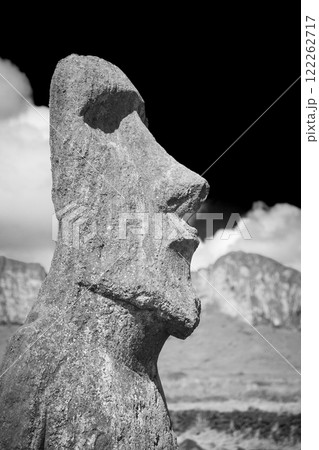 Easter Island Statues.  retro style photography 122262717