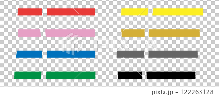 手でちぎったようなカラーテープのセット 122263128