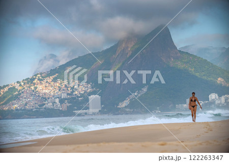 woman on the beach in Rio de Janeiro 122263347