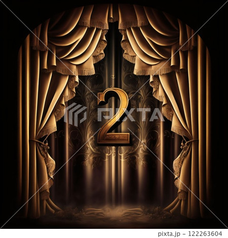 stage curtain background. 3d render illustration. stage curtain background. 3d render illustration. 122263604