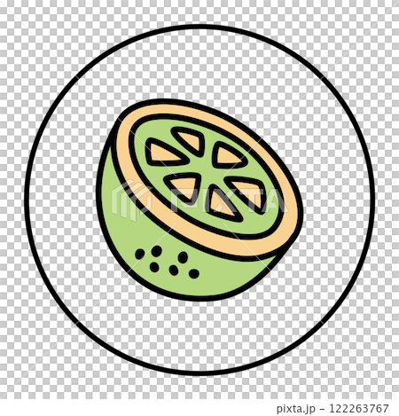 Citrus orange or lemon doodle icon hand drawn with black line and colored Citrus orange or lemon doodle icon hand drawn with black line and colored 122263767