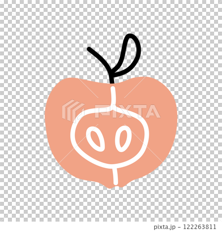Apple half doodle icon hand drawn in a modern minimalistic style Apple half doodle icon hand drawn in a modern minimalistic style 122263811