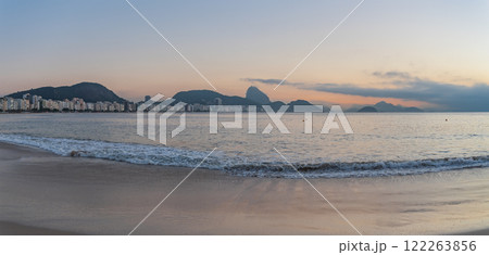 sunrise on Copacabana beach in Rio de Janeiro. 122263856