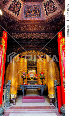 traditional statues of gods and a temple traditional statues of gods and a temple 122264015