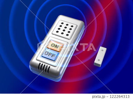 防犯イメージ （窓用防犯ブザー／窓用防犯アラーム）黒バック効果付き 122264313