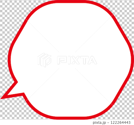 Fluffy round speech bubble red Fluffy round speech bubble red 122264443