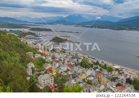 Alesund city in the fjords of Norway. Alesund city in the fjords of Norway. 122264536