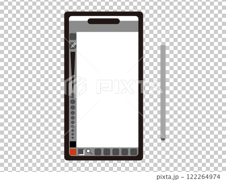 スマホで漫画やイラストを描くイメージイラスト スマホで漫画やイラストを描くイメージイラスト 122264974