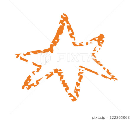Abstract Grunge Star Crayon Effect Vector for Stickers, Logos, Labels, and Creative Kids Projects or DIY Crafts 122265068