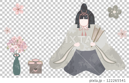 五人林（歌）水彩畫插畫素材 122265541