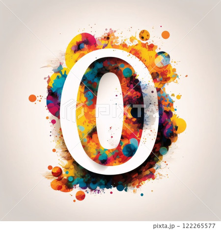 Colorful letter 0 with watercolor paint splashes, vector illustration. Colorful letter 0 with watercolor paint splashes, vector illustration. 122265577