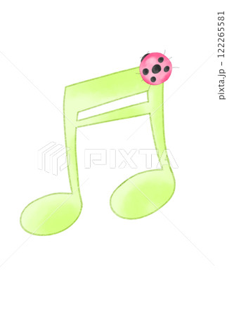 テントウムシの付いた音符 テントウムシの付いた音符 122265581