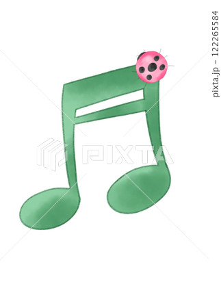テントウムシの付いた音符 122265584