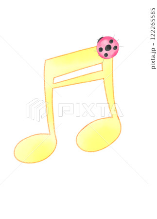 テントウムシの付いた音符 122265585