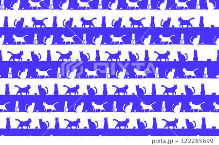 ネコのストライプ模様（シームレス） 122265699