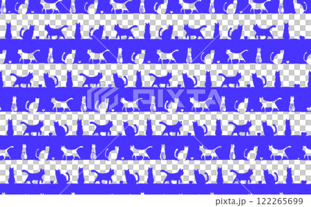 ネコのストライプ模様（シームレス） 122265699