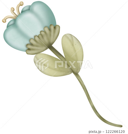 Flower cute pastel color, hand draw for decoration greeting card.  122266120