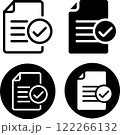 チェックマークとテキストファイル　アイコンセット 122266132