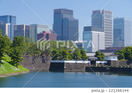 春の桜田門と高層ビル群 春の桜田門と高層ビル群 122266144