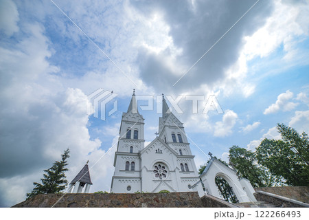 white catholic church. Braslav lakes 122266493