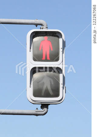 歩行者用信号機 赤信号 122267068