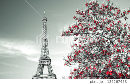 Eiffel Tower in Retro Style. Paris. 122267438