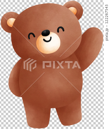 Cute bear cartoon character valentine watercolor illustration Cute bear cartoon character valentine watercolor illustration 122267543