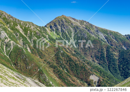 大聖寺平から見上げる悪沢岳　南アルプス　悪沢岳と荒川岳登山 122267846