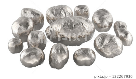 White Gold Casting Grain, palladium white or nickel based white master alloy. 3D rendering 122267930