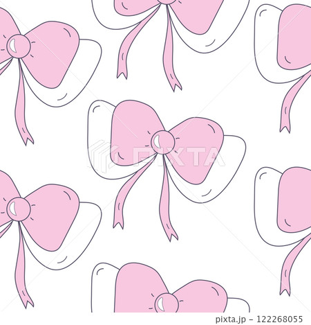 Ribbon bow seamless pattern. Cute repeated design for textile, card, poster, cover, wallpaper, wrapping. Ribbon bow seamless pattern. Cute repeated design for textile, card, poster, cover, wallpaper, wrapping. 122268055