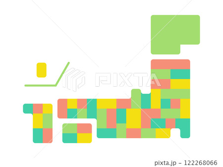 色分けしたシンプル日本地図 122268066
