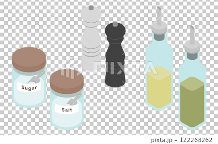 Isometric illustrations: condiments Isometric illustrations: condiments 122268262