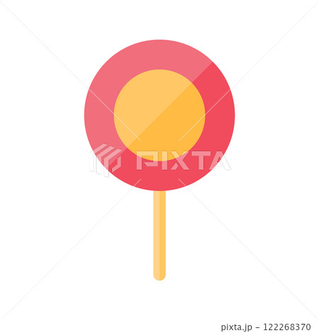 Lollipop with a red and yellow on a stick. 122268370