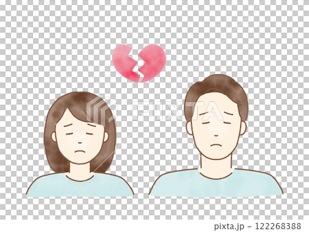 Cute hand drawn watercolor style vector illustration of a breaking up couple Cute hand drawn watercolor style vector illustration of a breaking up couple 122268388